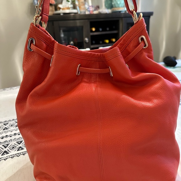 EUC COACH 34988 TURNLOCK TIE MATTE SOFT GRAIN LEATHER BUCKET SHOULDER BAG - Picture 10 of 15